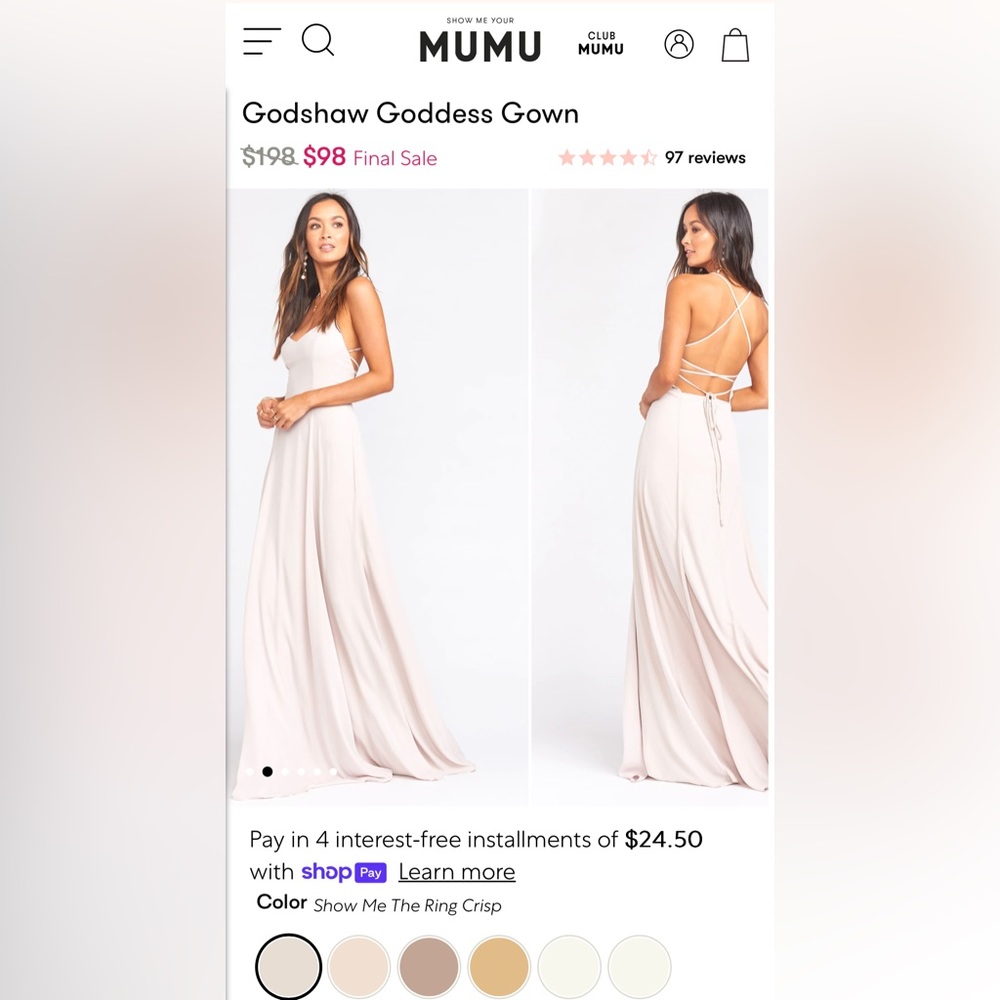 Mumu Godshaw Goddess Gown